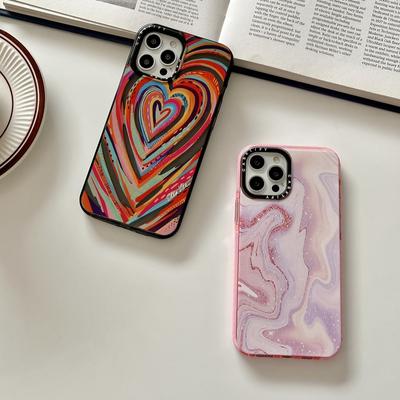 2022 Ins Korea Cute Graffiti Oil Painting Love Heart Phone Case For iPhone 11 12 13 Pro Xs Max Xr X 7 8 Puls Luxury Back Cover