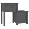 VidaXL Bedside Tables 2 Pcs Grey 79.5x38x65.5 Cm Solid Pine Wood 814544