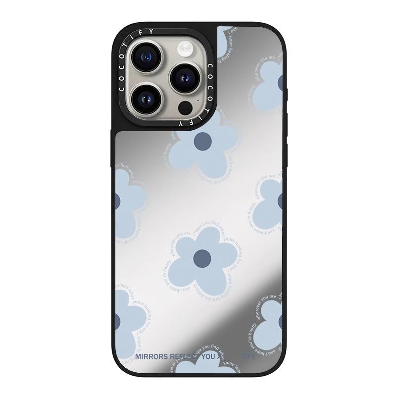 For IPhone for Apple 16promax Mobile Phone Case 16plus/11/16pro Blue Flower Flower 14 Creative 13