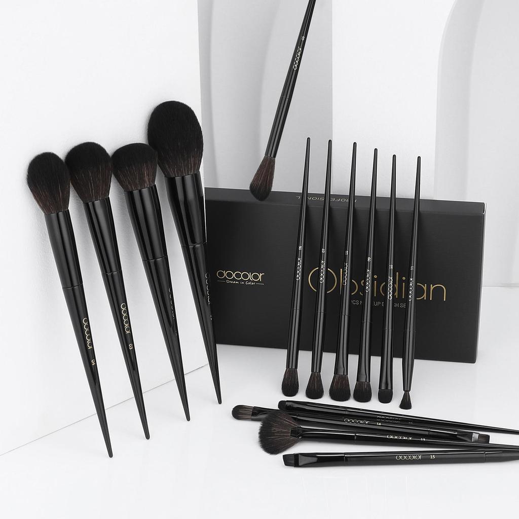 Docolor Professional Makeup Brushes Set Cosmetic Brushes Premium Synthetic Powder Kabuki Foundation EyeShadow Eyeliner Eyebrow MakeUp Brush Kit