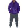 Men's Solid Color Casual Suit Loose Sports Hooded Sweatshirt With Pockets Multi Pocket Overalls Suit