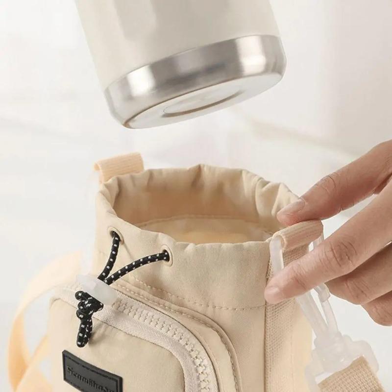 Unisex Water Bottle Holder with Strap, Insulation Water Bottle Carrier Bag with Phone Pocket, Water Bottle Sling Bag Crossbody