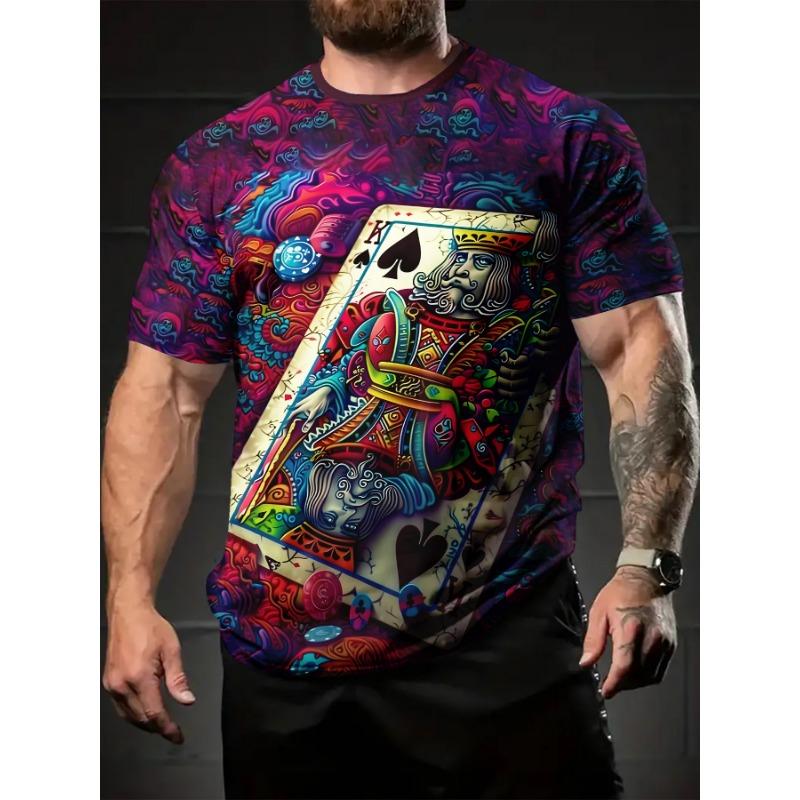 Hrací karty 3D tisk Pánské a dámské módní tričko Švestka K Poker Harajuku Streetwear Děti Kluci Pohodlné tričko Top