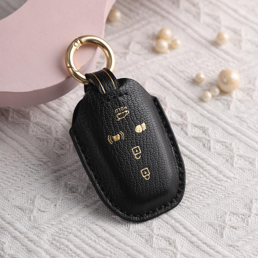 Leather Car Key Case Fob Cover For Ssang Yong G4 Rexton For Ssangyong Accessories