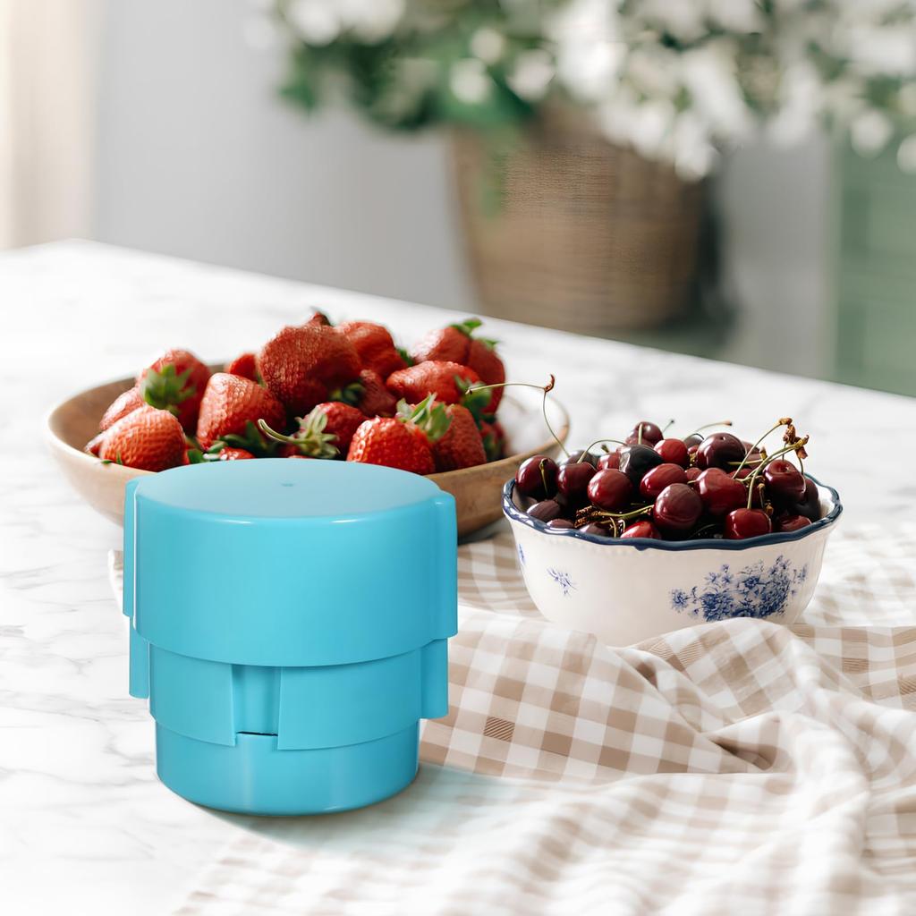 Portable Cherry Pitter Plastic Cherry Core Remover with 6 Individual Holes Cherry Corer Seed Remover Tool