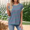Striped T-Shirt Women Tees 3D Print Short Sleeve Comfortable Sportwear T Shirts