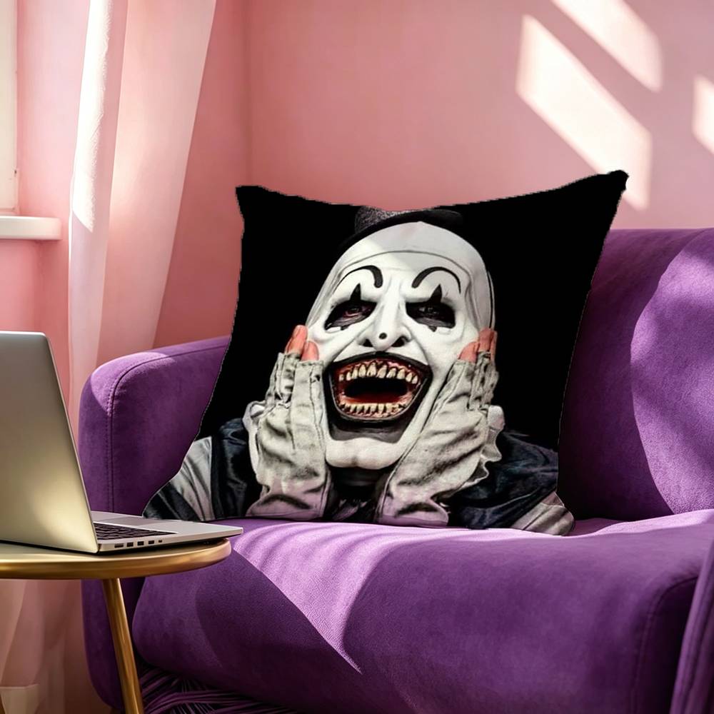 Art the Clown horror TTerrifier Pillow Case Square DoubleSided Sofa Cushion Cover Bedroom Bedside Pillow