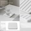 2pc Square Desktop Coasters Set Durable Non-Slip Heat Resistant Drink Coasters with Groove Design for Home Office Use