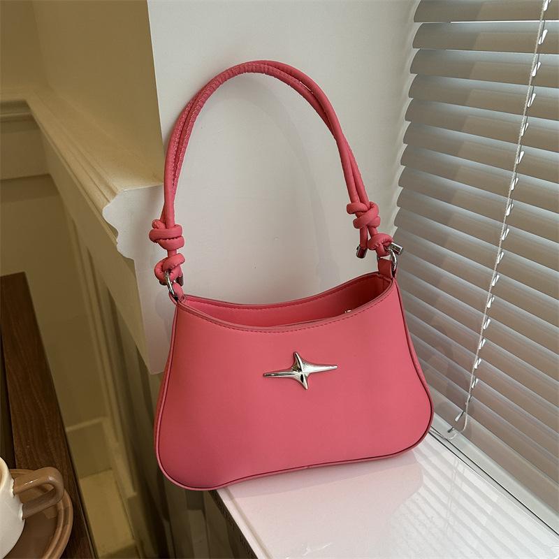

Popular retro bag 2025 new high-end texture fashion shoulder versatile underarm bag large-capacity handbag розовый