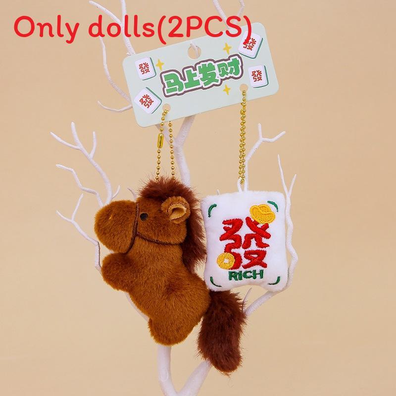 Plush Horse Keychain With Money Favors For New Year Decor And Bag Ornament