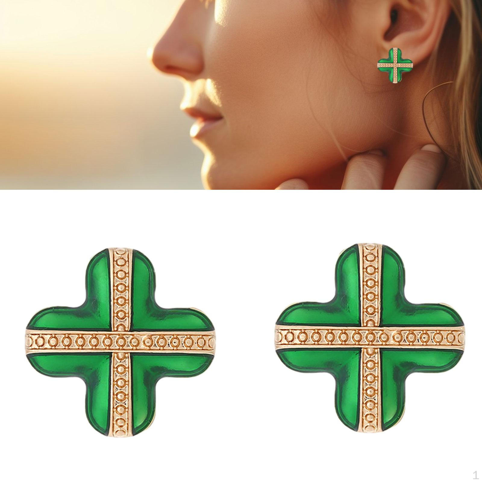 

1 пара ST. Серьги ко Дню Святого Патрика, ирландские серьги-гвоздики, подвески, подарок, женские украшения, Марди Гра зелёный