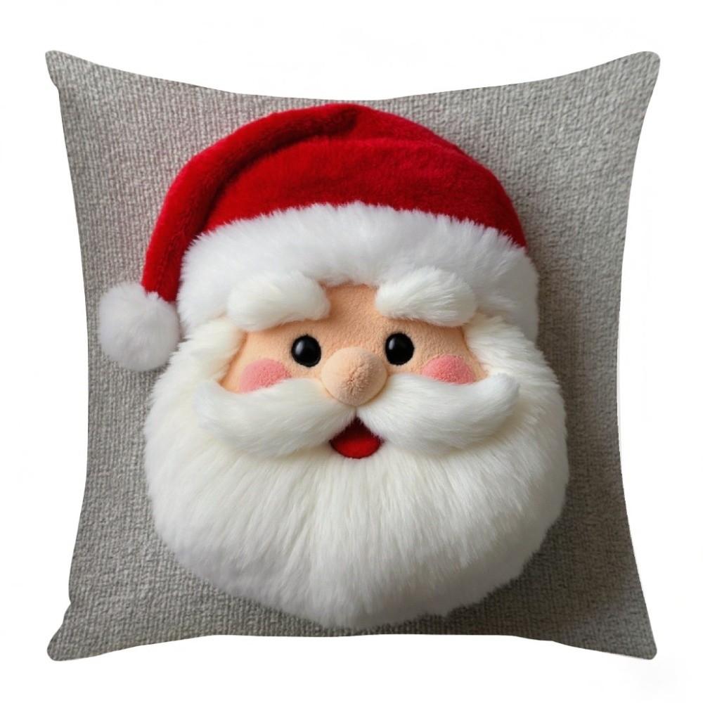 Cute 4545cm Christmas Throw Pillow Cover 2D Printed Soft Pillowcase Removable Santa Claus Pillow Cover Home Decoration 1100₽