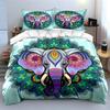 Mandala Elephant Art Decor Set Multiple Sizes Kid'S And Adults' Bedroom Exquisite 3Pc Bedding Set, Gift