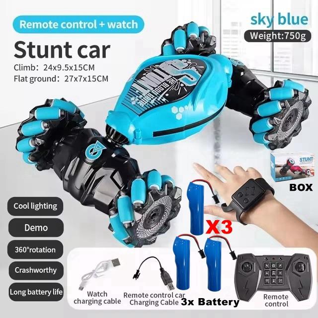 Rc Drift Car With Music Led Lights 2.4g Gesture Radio Remote Control Spray Stunt Car 360° Rotating Climbing Car Toys Gift