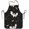 Halloween Bat and Stars Print Sleeveless Apron, Fabric, Spooky Kitchen Baking Apron for Home Decor and Work Use