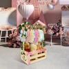 Wood Baby Shower Crate Closet Easy to Install Baby Wood Box Storage Solid Versatile Newborn Boy Girl Welcome Basket for Present