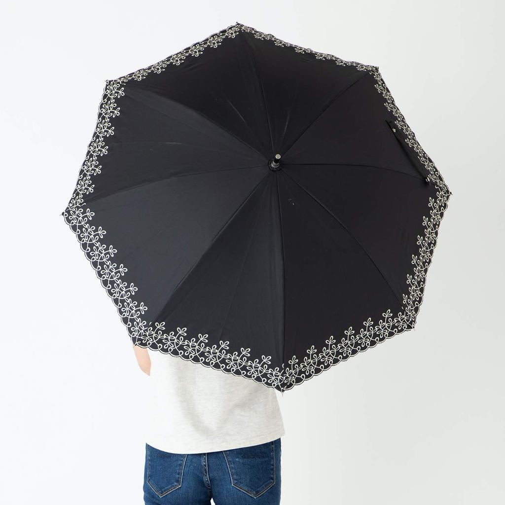 Sun UV Heat and Light Compact Long Suitable for Both Sunny and Rainy Grade 1 Light Laminated Cool Plus Leaf Embroidery Umbrella, Protection, Blocking,