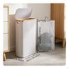 Bamboo Frame Foldable Laundry Basket Waterproof Dustproof