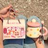 Chubby Mug with Lid Spoon Ceramic Mug Large Capacity Water Cup Couple Home Coffee Breakfast Cup Souvenir
