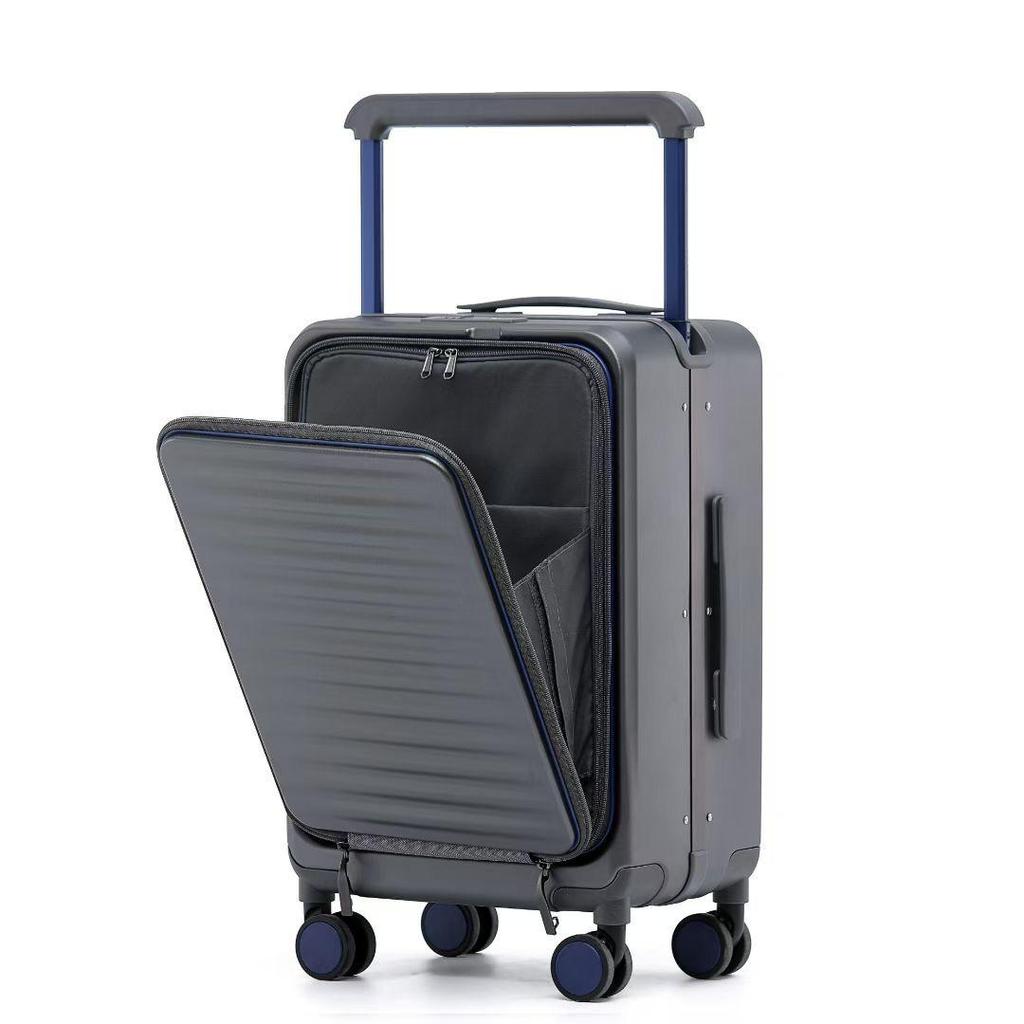Women's 20-Inch Front-Opening Aluminum Carry-On Luggage 2025, Large Capacity with Wide Pull Rod