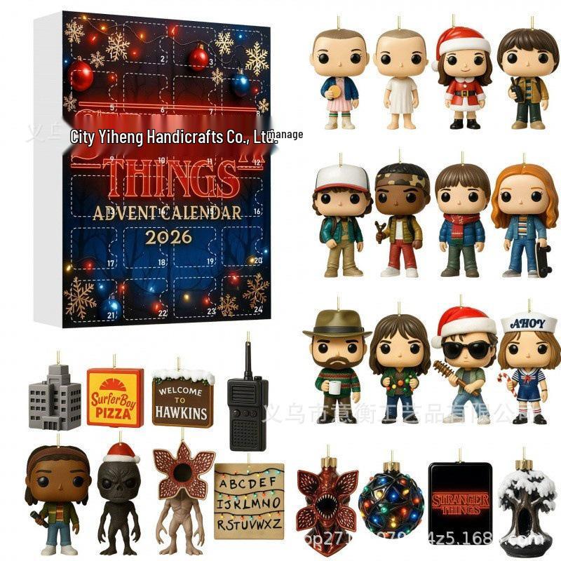 2026 Stranger Things Weihnachts-Countdown Acryl-Anhänger Kalender