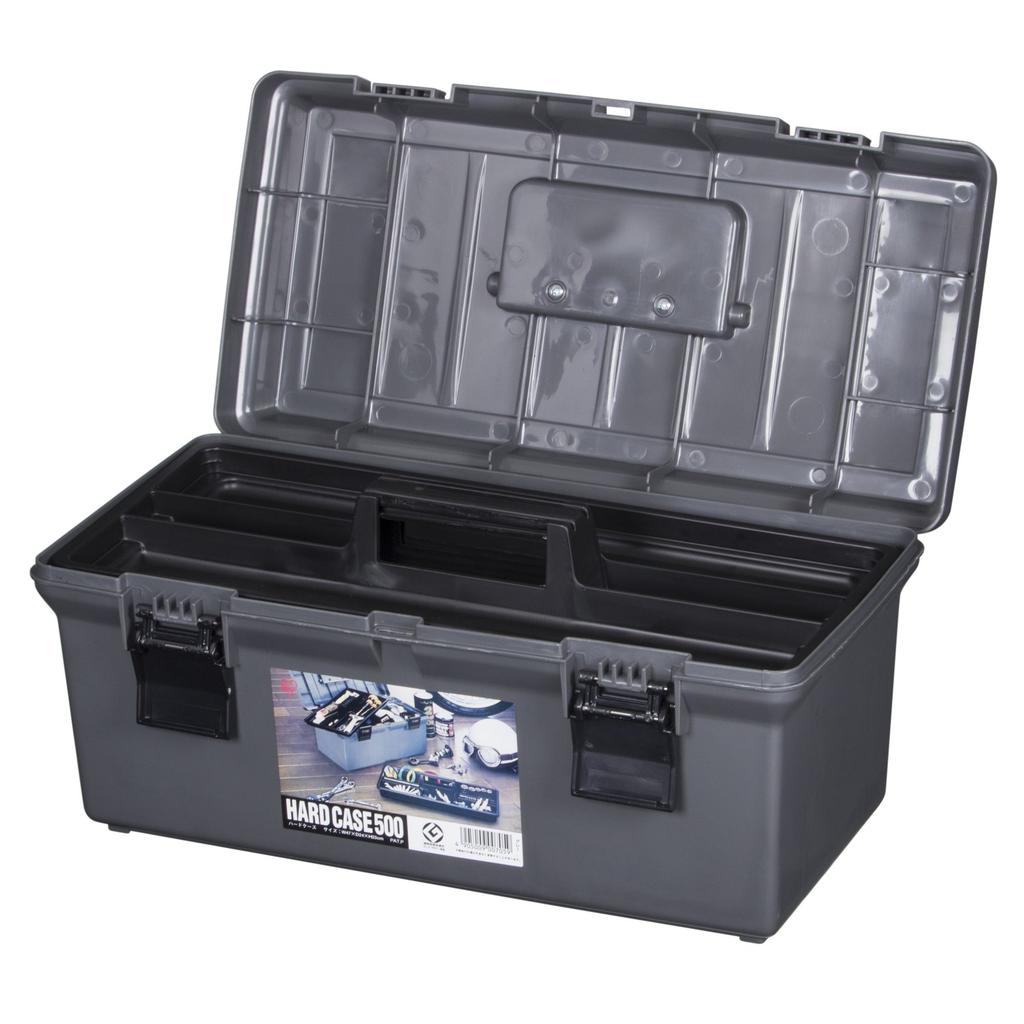 Iris Ohyama Tool Box, Hard Case 500, Gray [Approx. 47cm W X 24cm D X 23cm H]