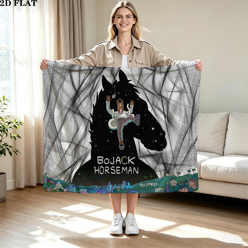 Manta de Franela con Estampado de Bojack Horseman Alta Calidad Cálida Cómoda Manta para Todas las Estaciones Perfecta para Regalos Decoración del Hogar