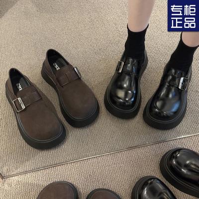 Spring and Autumn New Muffin Heightening Casual Single Shoes Small Leather Shoes College British Style Platform Women