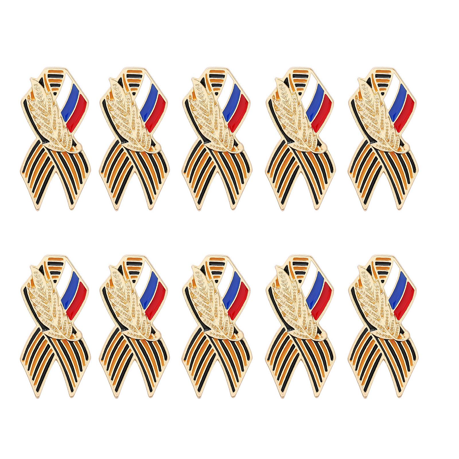 

Pack Of 10 Elegant Metal Badges Featuring Wheat Stripe Brooch Pin For Business Meetings And Social Event Gathering