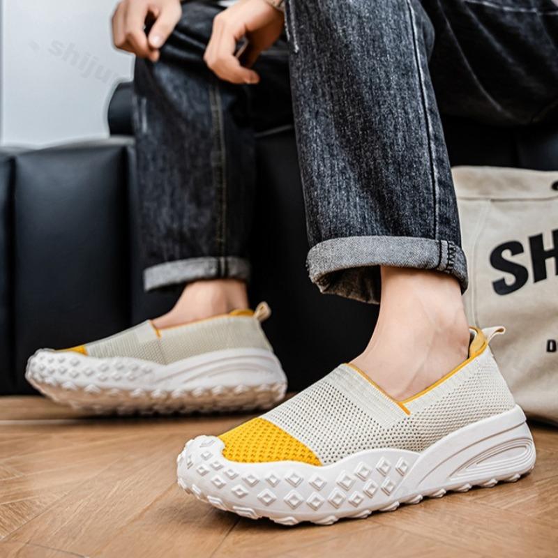 Fashion 2025 Autumn Men's Fashion Shallow Mouh Thick Soled Casual Fisherman Shoes Mesh Breathable Comfortable Versatile Chunky Sneakers