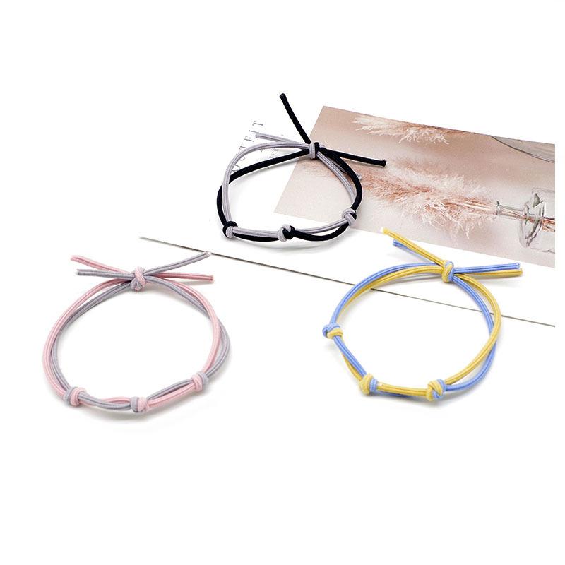 

3 шт., маленькая, свежая и универсальная базовая резинка для волос в Корейском стиле, простая резинка для волос контрастного цвета, резинка для волос «два в одном»