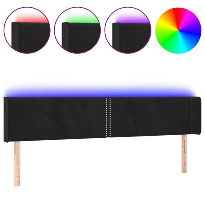 VidaXL LED Headboard Bedroom Furniture Double Bed Accessory Head of Bed Frame Interior Black 3123158