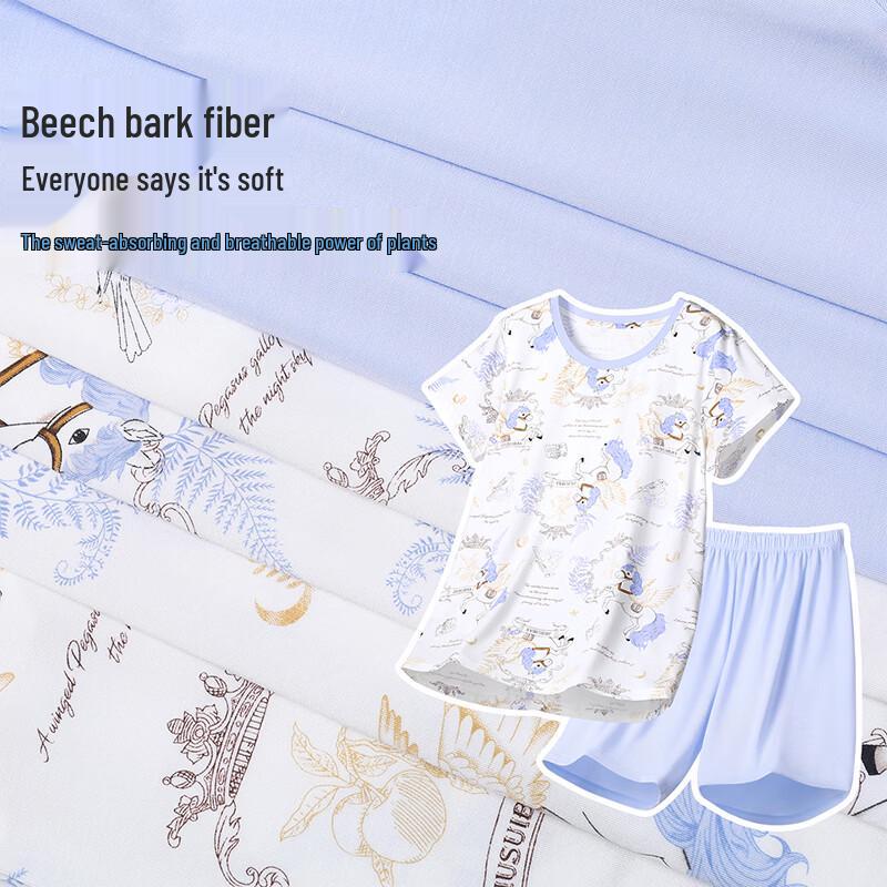 Girls' Summer Short Sleeve Cartoon Pajama Set