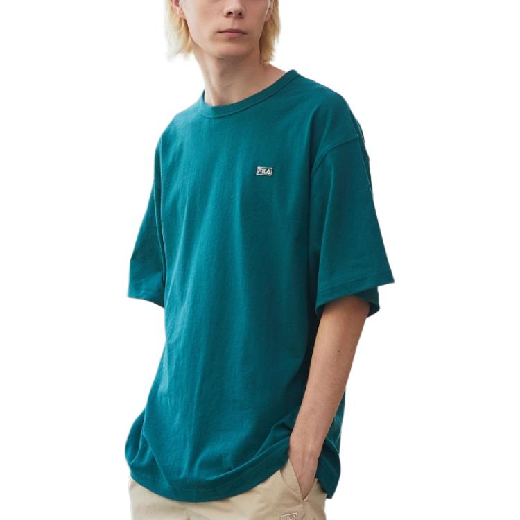Fila T Shirts Men's Green Crew Neck Moderate Straight Fit FS2RSD2104X-FGR