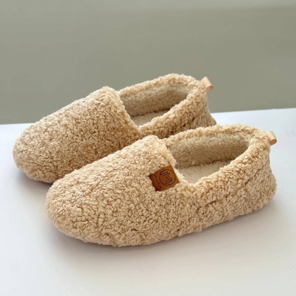 Indoor Household Slippers Thickened Fleece Memory Foam Slippers Winter Warm Adult Postpartum Shoes Wholesale Cotton Footwear
