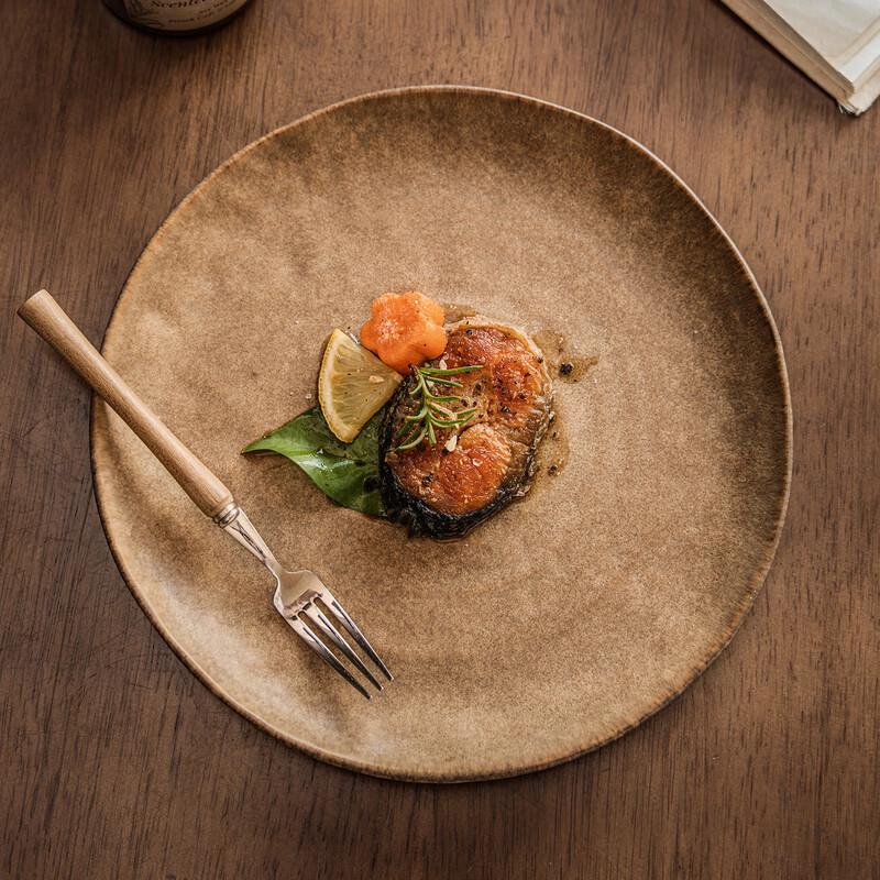 8.5-inch Japanese Style Matte Ceramic Dinner Plate