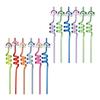 20 Pcs Rainbow Straw Beverage Straws Kids Drink for Festival Cartoon Childrens Toys Adorable Party Decorate Decorations