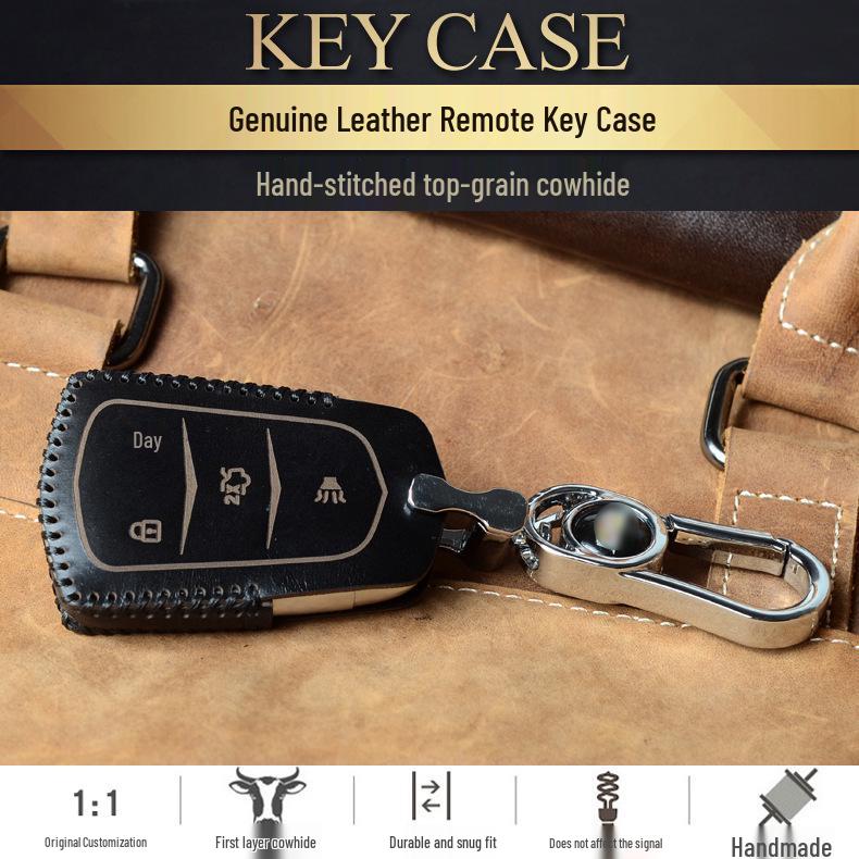 Hand-Stitched Cadillac Key Case for XT5/ATSL/XTS/CT6/SRX