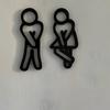2pcs Bathroom Door Sign Modern Men Women Toilet Sign Hanging Decoration Guest Bathroom Embellishment
