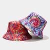 European and American spring new beach vacation leisure basin hat trendy men and women rainbow double-sided bucket hat sunscreen visor