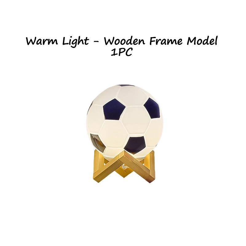 LED-fotbollsnattlampa massivt trä glas litet bordsljus Fjärrkontroll Dimning vid sängkanten sovrum Studiedekoration nattlampa