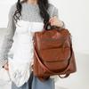 Large Capacity Travel Bag Women's Soft Leather Backpack Retro Commuter Backpack