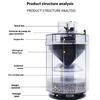 Pneumatischer Filter für Aquarium mit dreiblättrigen Rädern zur hochsaugenden Reinigung der Wasserqualität und Filtration von Fäkalien