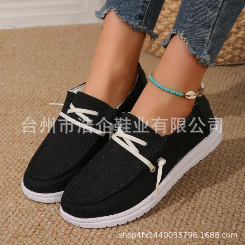 

Весенние новые парусиновые туфли большого размера женские удобные на плоской подошве на шнуровке женские повседневные туфли 35