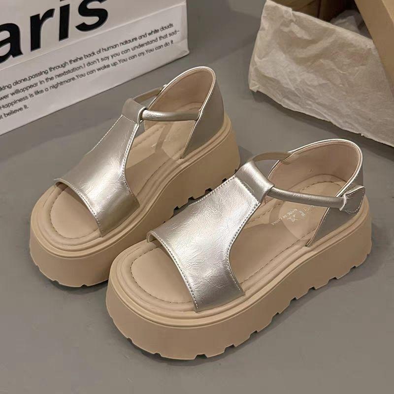 Women s Petite Platform Platform Sandals New Summer Style Versatile Roman Sandals High-heeled Beach Sandals To Match Skirts 35 шампанского