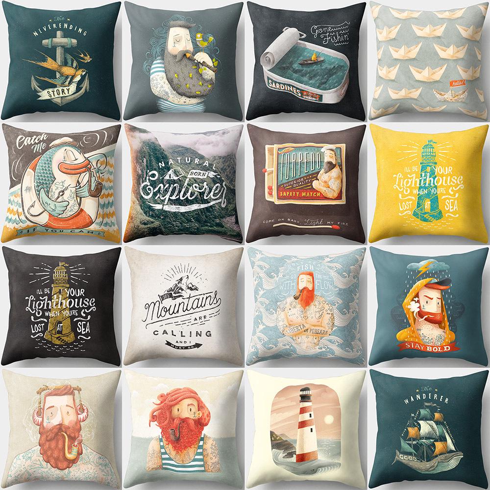 Office Pillow Creative Home Sofa Pillow Case Yiwu Pillow Cartoon Pattern