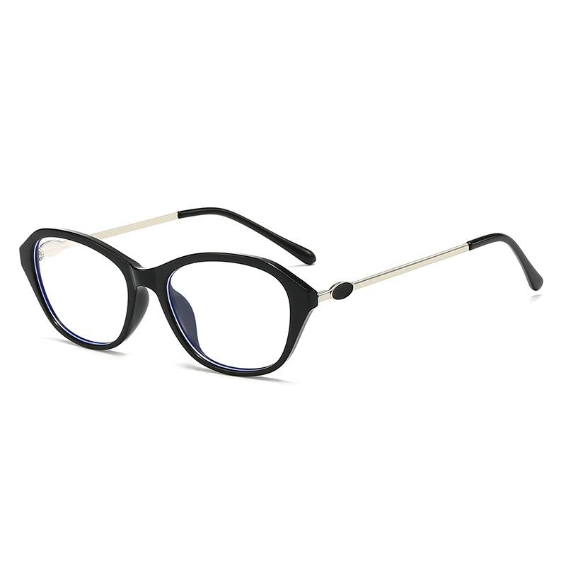 New Black Oval Computer Glasses Cat Eye Frame Women Men Anti Blue Light Elliptic Eyewear Blocking Optical Spectacle Eyeglasses