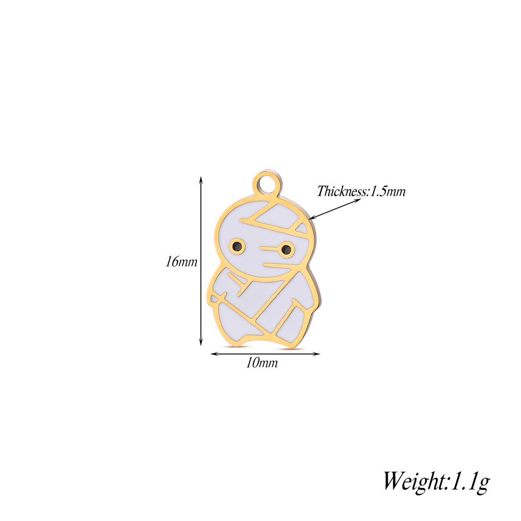 4Pcs/lot Halloween Charms Stainless Steel Pumpkin Ghost Bat Pendant for Making DIY Necklace Jewelry Accessories Supplies
