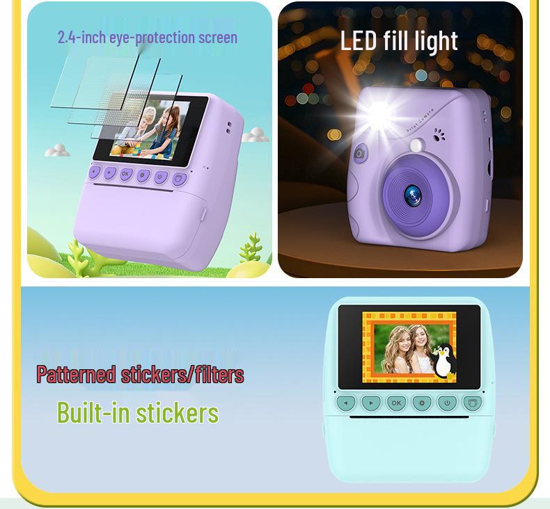 Children's Instant Print HD Digital Camera - New Color Edition