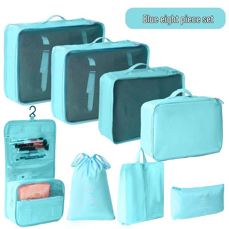 Travel Storage Bag Set - 7-Piece Multi-functional Compartment Bags for Clothes & Cosmetics